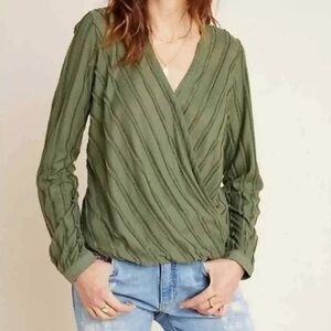 Maeve Audre Top | Olive Green Blouse